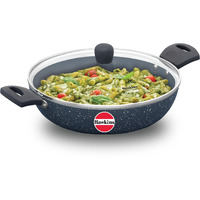 Hawkins Nonstick Pro Pasta Pan, 28 cm Diameter, Induction Frying Pan, Granite Fry Pan, Blue (ICP28G)