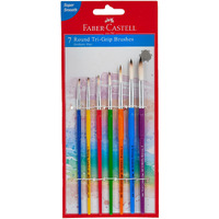 Faber-Castell Tri-Grip Brush - Round, Pack of 7 (Assorted)