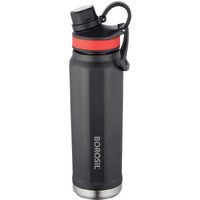 Borosil Hydra Sportsip 710 ml Stainless Steel Wate Bottle | Double Wall Vacuum Insulated Flask, BPA Free | 12 Hrs Hot & 20 Hrs Cold | Bottle for Office, School, Gym, College | 1 Year Warranty, Black