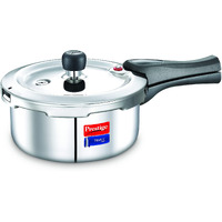 Prestige Svachh Triply Outer Lid Pressure Cooker with Unique Deep Lid for Spillage Control, 2 Litre, Silver, 304 Stainless Steel Inner Surface, Thick Gauge Aluminium