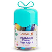 Camel Washable Colour Markers 12 shades (lid colour may vary)