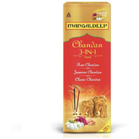 Mangaldeep Chandan 3in1 Agarbatti - Experience The Soothing fragrances of Classic Chandan, Rose Chandan & Jasmine Chandan, 226g