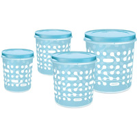 MILTON Storex Plastic Storage Container Set, Set of 4, Blue