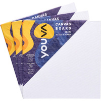 Navneet Youva | Cotton White Blank Canvas Boards for Painting, Acrylic Paint, Oil Paint Dry & Wet Art Media | 8 x 8 | Pack of 3