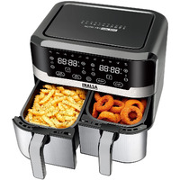 INALSA Air Fryer Nutri Fry Dual Zone-2100 W 10L with Sync Basket & Finish Features 11 Versatile Programs Touch Control & Digital Display Variable Temperature Control 2 Year Warranty Black/Silver