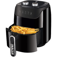 INALSA Air Fryer 1400W with 4.2 Liter Capacity|2 Year Warranty|Air Crisp Technology|Timer Selection and Full Temperature Control|Auto Cut Off |(Gourmia)(Black)