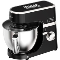 INALSA Stand Mixer 1200W|Pure Copper Motor|5.3L SS Bowl With Splash Guard|Metal Gears for Extra Durability|Accessories Included|Dishwasher Safe|Baking,Cake Mixer,Kneading-Kratos Plus