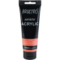 BRUSTRO Artists Acrylic Paint 120ml Coral (Pastel Tone)