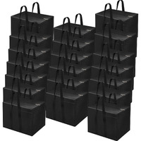 Storite 20 Pack Nylon 85 L Moisture Proof Multi-Purpose Underbed Storage Bag/ClothingStorage Organiser/Toy Storage/Stationery Paper Storage Bag with Zipper and Strong Handle (Black,57x36.8 x40.5 cm)