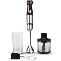 AGARO Grand 1000 Watts Hand Blender With Chopper, Jar & Whisker, 2 Variable Speed Modes & Speed Regulator, Stainless Steel Blades(Black), 400mmx60mm (33635)