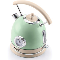 AGARO Regency Vintage Kettle 1.8L with Temperature Gauge, Hot Water Boiler & Tea Heater with Curved Handle, Visible Water Level Line, Led Light, Auto Shut-Off&Boil-Dry Protection,Green