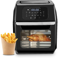 AGARO Prima Digital Air Fryer For Home, 12L, Electric Oven, 1800W, 9 Preset Programs, Reheat, 360 Degrees Air Circulation, Convection Oven, Digital Touch Display, Fry, Bake, Roast, Toast, Black.