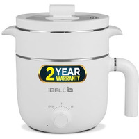 iBELL MPK15M Premium Multi Purpose Kettle/Cooker with 2 Pots and Egg Boiler Tray, 1.5 Litre (White)