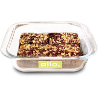 Allo Borosilcate Square Glass Baking Dish, Baking Tray, Oven and Microwave Safe, 1800ml, Transparent