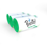 Amazon Brand - Presto! Garbage Bags, Medium - 30 Bags/Roll (Pack of 3, Green, For Wet Waste, plastic)