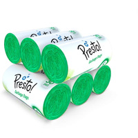 Amazon Brand - Presto! Garbage Bags Small 180 Count|17 x 19 Inches Green, For Wet Waste|30 bags/roll (Pack of 6)