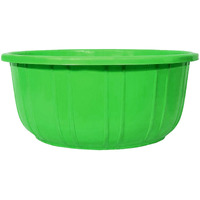 Kuber Industries Leaf Printed 40 Lt. Multipurpose Unbreakable Plastic Tub |Bath Tub|Washing Tub (Green) Round