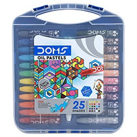 Doms 25 Shades Oil Pastels | Comes In Hard Plastic Case | Smooth Color Intermixing With Bright & Intense Colors | Free Pastel Holder, Sharpner & Scratching Tool Inside | Pack of 1