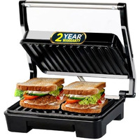 iBELL SM1515 Sandwich Maker with Floating Hinges, 1000Watt, Panini/Grill/Toast (Black)