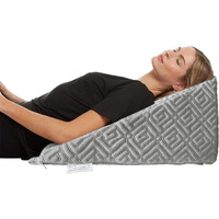 Sleepsia Premium Fabric Orthopedic Bed Wedge Incline Pillow for Neck & Back Pain Support - Sleeping, Acid Reflux, Heartburn, GERD, Reading, Post-Surgical, Leg Elevation (Grey, Memory Foam)