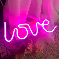 Gesto Love Neon Sign-Neon Signs For Bedroom,Usb Or Battery Neon Light For Wall,Led Neon Light As Neon Wall Signs For Girls Love Light Up Sign For Party,Christmas,Bar (Pink)