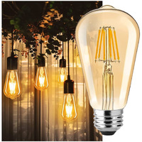 Gesto 4W E27 E26 Base Filament Bulbs | Edison Bulb | Filament Antique Bulb | 15000 Light Hours | Hanging Light Led Bulb Warm White 2700K Antique Vintage Filament Light Bulbs (Pack Of 1)