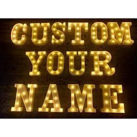 LEDOLUX Marquee Alphabet Shaped Led Light - Asthetic Decorations Letter Light for Romantic Gift, Bedroom, Table, Home Decoration, Night Light Lamp and Wall Lamp - Customize Your Name 21 Letter