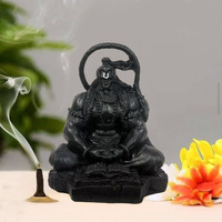 Yadava Hanuman Ji Murti for Car Dashboard Dhyan Mudra Meditation Bajrangbali Bhagwan Statue Showpiece for Pooja Gift Living Room Decoration Home Dcor (Pack of 1) (Black)