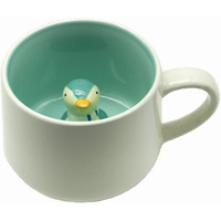 NOSCOMP 3D Animal Cup Coffee Mug Comes With A Cute Inside Creative Morning Mug Animal Cup For Hot And Cold Tea Milk Coffee Perfect For Kids Decorations Best Office Cup (Bird, Ceramic), 400 ML