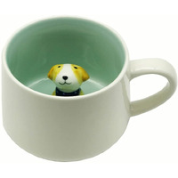 NOSCOMP 3D Animal Cup Coffee Mug Comes With A Cute Inside Creative Morning Mug Animal Cup For Hot And Cold Tea Milk Coffee Perfect For Kids Decorations Best Office Cup (Dog) (Ceramic), 400 ML