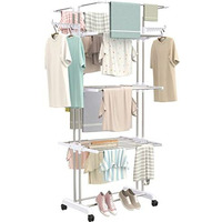 Synergy - Premium Heavy Duty Stainless Steel Foldable Cloth Drying Stand/Clothes Stand for Drying/Cloth Stand/Clothes Dryer- White (4 Tier), SY-CS21-L4