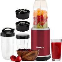 Kuvings Nutri Blender PRO Ferrari Red, Powerful 1000 Watts Motor, Longest Warranty 7 Years, Mixer/Grinder/Smoothie Maker, Blender for Smoothies and Juices, Stainless Steel Body, 2 Blade Set: Wet & Dry