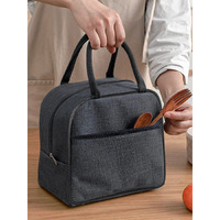 SVH Insulated Travel Lunch/Tiffin/Storage Bag for Women and Men Office, Collage and School (Grey) (Cotton)