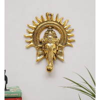 KridayKraft Metal Ganesha ji Statue,Ganpati Wall Hanging Sculpture Lord Ganesh Idol Lucky Feng Shui Wall Decor Your Home, Office,Religious Gift Article Decorative,Showpiece Figurines...