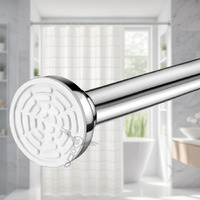 Sittella (125Cm To 220Cm) Extendable Shower Curtain Tension Rod Non-Drilling Anti-Skid Spring Pull Rod - Stainless Steel, Silver