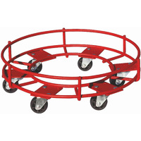 Familia Steel Cylinder Trolley with Wheels Heavy Duty | 6 Wheels Gas Trolly - Lpg Cylinder Stand, Kitchen Gas Trolly (Red,1.25 kg) (Pack of 1)