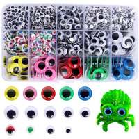 Street27 1500pcs Googly Eyes for Craft, Self-Adhesive Wiggle Eyes Stickers Kit, Multi Colors and Sizes Wiggle Eyes Funny Plastic Googly Eyes for DIY Art Projects Doll Toy Craft Supplies