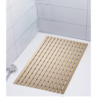 Shower Mat Non Slip for Bathroom, Anti Skid Bathtub Mat (Plastic Stripped- Rubber Base, 46cm x 61cm)- Beige