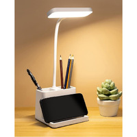 BKK Rechargeable 3 Color Light Touch Lamp Desk lamp Table Lamp with Warm Color Led Lamp with Eye Care & Mobile Holder Lamp & Stationary Holder Lamp Light -