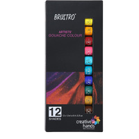 Brustro Artists Gouache Colour Paint Set of 12 Colours X 12ML Tubes.