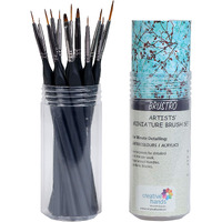 BRUSTRO Artists  Watercolour & Acrylic Miniature Brush Set of - 12