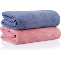 Glivary Microfiber Towels For Bath-Soft Towel With Hook Quick Dry Super Absorbent-Bath Towel For Men And Women(70 X 140 Cm) (Blue/Pink), 300 TC