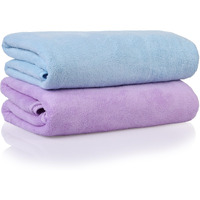 Glivary Microfiber Towels for Bath-Soft Towel with Hook Quick Dry Super Absorbent-Bath Towel for Men and Women(70 x 140 cm) (sky blue/purple)