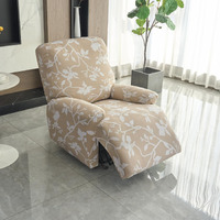 HOKIPO 140gsm Fully Covered Recliner Sofa Cover 1 Seater, Buff Brown Sillehoute Floral (AR-4940-C7)