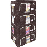 BlushBees Living Box - Storage Boxes for Clothes, Saree Cover - 24 Litre, Pack of 4, Brown