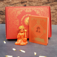 Servdharm Resin Hanuman Ji Murti with Hanuman Chalisa Pocket Book in Hindi, Roman Hindi for Gifting | Statue for Home Decor, Gifting, Protection from Evil Eye (Hanuman chalisa with Hanuman Murti)