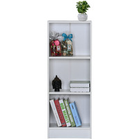 DeckUp Plank Lexis 3-Shelf Engineered Wood Book Shelf and Display Unit (White)