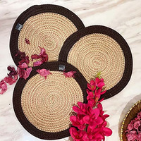 ST SAPROSE  Polypropylene Round Trivet (3 PCS Set, Size: 23 cm) Pot MAT, Side Table Mat, Machine Washable Small Place Mat for Casserole for Dining Table (9 Dia, Brown)