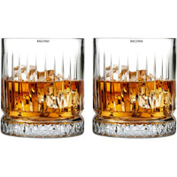 BAGYAM - Crystal Whiskey Glass - Clear Glass Whiskey Glasses Set of 2, 300 ml, Transparent