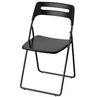 IKEA Nisse Stainless Steel Multipurpose Epoxy Powder Coating Folding Chair for Office Use, Kids, Home (Black)